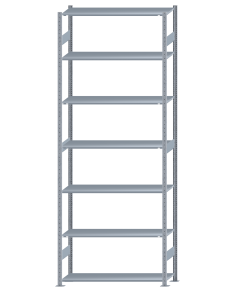 SCHULTE Steckregal, Fachbodenregale Stecksystem, Grundregal, beidseitig nutzbar, H3500xB1300xT400 mm, 7 Fachböden, Fachlast 150 kg, sendzimirverzinkt