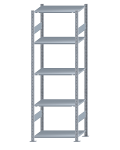 SCHULTE Steckregal, Fachbodenregale Stecksystem, Grundregal, beidseitig nutzbar, H2300xB750xT500 mm, 5 Fachböden, Fachlast 150 kg, sendzimirverzinkt