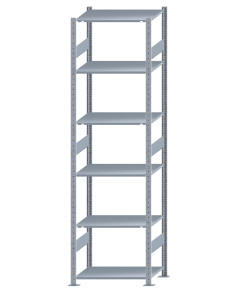 SCHULTE Steckregal, Fachbodenregale Stecksystem, Grundregal, beidseitig nutzbar, H2750xB750xT500 mm, 6 Fachböden, Fachlast 150 kg, sendzimirverzinkt