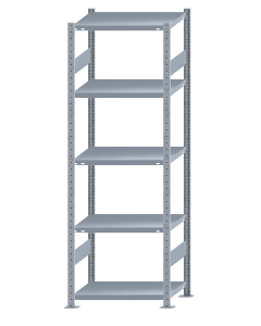 SCHULTE Steckregal, Fachbodenregale Stecksystem, Grundregal, beidseitig nutzbar, H2300xB750xT500 mm, 5 Fachböden, Fachlast 250 kg, sendzimirverzinkt