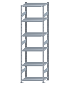 SCHULTE Steckregal, Fachbodenregale Stecksystem, Grundregal, beidseitig nutzbar, H2750xB750xT500 mm, 6 Fachböden, Fachlast 250 kg, sendzimirverzinkt