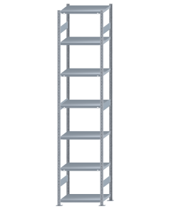 SCHULTE Steckregal, Fachbodenregale Stecksystem, Grundregal, beidseitig nutzbar, H3500xB750xT500 mm, 7 Fachböden, Fachlast 250 kg, sendzimirverzinkt