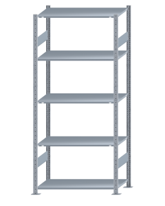 SCHULTE Steckregal, Fachbodenregale Stecksystem, Grundregal, beidseitig nutzbar, H2300xB1000xT500 mm, 5 Fachböden, Fachlast 150 kg, sendzimirverzinkt