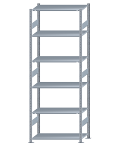 SCHULTE Steckregal, Fachbodenregale Stecksystem, Grundregal, beidseitig nutzbar, H2750xB1000xT500 mm, 6 Fachböden, Fachlast 150 kg, sendzimirverzinkt