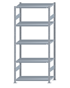 SCHULTE Steckregal, Fachbodenregale Stecksystem, Grundregal, beidseitig nutzbar, H2300xB1000xT500 mm, 5 Fachböden, Fachlast 250 kg, sendzimirverzinkt