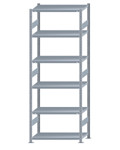SCHULTE Steckregal, Fachbodenregale Stecksystem, Grundregal, beidseitig nutzbar, H2750xB1000xT500 mm, 6 Fachböden, Fachlast 250 kg, sendzimirverzinkt