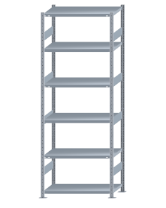 SCHULTE Steckregal, Fachbodenregale Stecksystem, Grundregal, beidseitig nutzbar, H2750xB1000xT500 mm, 6 Fachböden, Fachlast 330 kg, sendzimirverzinkt