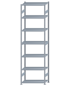 SCHULTE Steckregal, Fachbodenregale Stecksystem, Grundregal, beidseitig nutzbar, H3500xB1000xT500 mm, 7 Fachböden, Fachlast 330 kg, sendzimirverzinkt