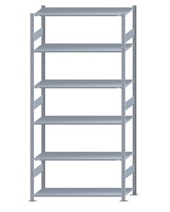 SCHULTE Steckregal, Fachbodenregale Stecksystem, Grundregal, beidseitig nutzbar, H2750xB1300xT500 mm, 6 Fachböden, Fachlast 150 kg, sendzimirverzinkt
