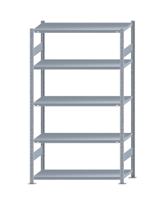 SCHULTE Steckregal, Fachbodenregale Stecksystem, Grundregal, beidseitig nutzbar, H2300xB1300xT500 mm, 5 Fachböden, Fachlast 250 kg, sendzimirverzinkt