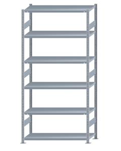 SCHULTE Steckregal, Fachbodenregale Stecksystem, Grundregal, beidseitig nutzbar, H2750xB1300xT500 mm, 6 Fachböden, Fachlast 250 kg, sendzimirverzinkt