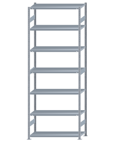 SCHULTE Steckregal, Fachbodenregale Stecksystem, Grundregal, beidseitig nutzbar, H3500xB1300xT500 mm, 7 Fachböden, Fachlast 250 kg, sendzimirverzinkt
