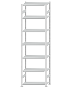 SCHULTE Steckregal, Fachbodenregale Stecksystem, Grundregal, beidseitig nutzbar, H3500xB1000xT500 mm, 7 Fachböden, Fachlast 330 kg, RAL 7035 lichtgrau