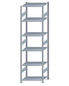 SCHULTE Steckregal, Fachbodenregale Stecksystem, Grundregal, beidseitig nutzbar, H2750xB750xT600 mm, 6 Fachböden, Fachlast 150 kg, sendzimirverzinkt