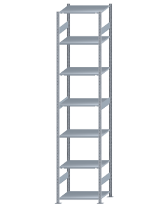SCHULTE Steckregal, Fachbodenregale Stecksystem, Grundregal, beidseitig nutzbar, H3500xB750xT600 mm, 7 Fachböden, Fachlast 150 kg, sendzimirverzinkt