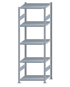 SCHULTE Steckregal, Fachbodenregale Stecksystem, Grundregal, beidseitig nutzbar, H2300xB750xT600 mm, 5 Fachböden, Fachlast 250 kg, sendzimirverzinkt