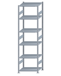 SCHULTE Steckregal, Fachbodenregale Stecksystem, Grundregal, beidseitig nutzbar, H2750xB750xT600 mm, 6 Fachböden, Fachlast 250 kg, sendzimirverzinkt