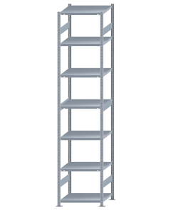 SCHULTE Steckregal, Fachbodenregale Stecksystem, Grundregal, beidseitig nutzbar, H3500xB750xT600 mm, 7 Fachböden, Fachlast 250 kg, sendzimirverzinkt