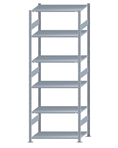 SCHULTE Steckregal, Fachbodenregale Stecksystem, Grundregal, beidseitig nutzbar, H2750xB1000xT600 mm, 6 Fachböden, Fachlast 150 kg, sendzimirverzinkt