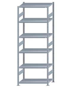 SCHULTE Steckregal, Fachbodenregale Stecksystem, Grundregal, beidseitig nutzbar, H2750xB1000xT600 mm, 6 Fachböden, Fachlast 250 kg, sendzimirverzinkt