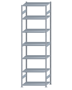 SCHULTE Steckregal, Fachbodenregale Stecksystem, Grundregal, beidseitig nutzbar, H3500xB1000xT600 mm, 7 Fachböden, Fachlast 250 kg, sendzimirverzinkt