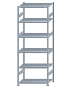 SCHULTE Steckregal, Fachbodenregale Stecksystem, Grundregal, beidseitig nutzbar, H2750xB1000xT600 mm, 6 Fachböden, Fachlast 330 kg, sendzimirverzinkt