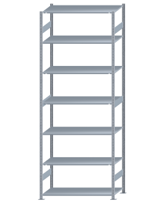 SCHULTE Steckregal, Fachbodenregale Stecksystem, Grundregal, beidseitig nutzbar, H3500xB1300xT600 mm, 7 Fachböden, Fachlast 150 kg, sendzimirverzinkt