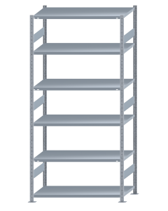 SCHULTE Steckregal, Fachbodenregale Stecksystem, Grundregal, beidseitig nutzbar, H2750xB1300xT600 mm, 6 Fachböden, Fachlast 250 kg, sendzimirverzinkt