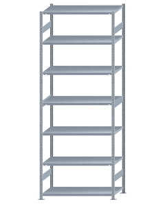 SCHULTE Steckregal, Fachbodenregale Stecksystem, Grundregal, beidseitig nutzbar, H3500xB1300xT600 mm, 7 Fachböden, Fachlast 250 kg, sendzimirverzinkt