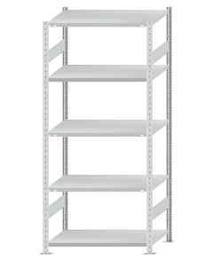 SCHULTE Steckregal, Fachbodenregale Stecksystem, Grundregal, beidseitig nutzbar, H2300xB1000xT600 mm, 5 Fachböden, Fachlast 250 kg, RAL 7035 lichtgrau