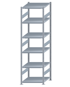 SCHULTE Steckregal, Fachbodenregale Stecksystem, Grundregal, beidseitig nutzbar, H2750xB750xT800 mm, 6 Fachböden, Fachlast 250 kg, sendzimirverzinkt