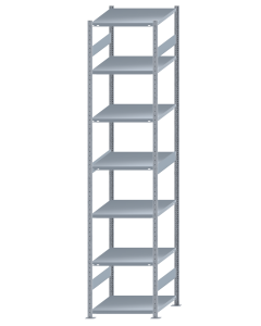 SCHULTE Steckregal, Fachbodenregale Stecksystem, Grundregal, beidseitig nutzbar, H3500xB750xT800 mm, 7 Fachböden, Fachlast 250 kg, sendzimirverzinkt