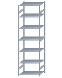 SCHULTE Steckregal, Fachbodenregale Stecksystem, Grundregal, beidseitig nutzbar, H3500xB1000xT800 mm, 7 Fachböden, Fachlast 150 kg, sendzimirverzinkt