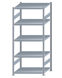 SCHULTE Steckregal, Fachbodenregale Stecksystem, Grundregal, beidseitig nutzbar, H2300xB1000xT800 mm, 5 Fachböden, Fachlast 250 kg, sendzimirverzinkt