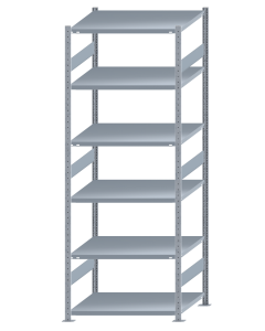 SCHULTE Steckregal, Fachbodenregale Stecksystem, Grundregal, beidseitig nutzbar, H2750xB1000xT800 mm, 6 Fachböden, Fachlast 250 kg, sendzimirverzinkt