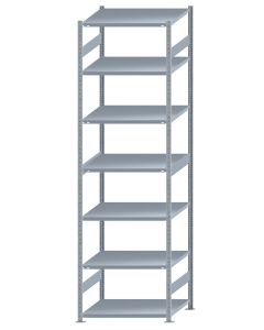 SCHULTE Steckregal, Fachbodenregale Stecksystem, Grundregal, beidseitig nutzbar, H3500xB1000xT800 mm, 7 Fachböden, Fachlast 250 kg, sendzimirverzinkt