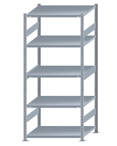 SCHULTE Steckregal, Fachbodenregale Stecksystem, Grundregal, beidseitig nutzbar, H2300xB1000xT800 mm, 5 Fachböden, Fachlast 330 kg, sendzimirverzinkt