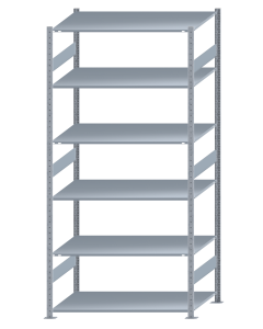 SCHULTE Steckregal, Fachbodenregale Stecksystem, Grundregal, beidseitig nutzbar, H2750xB1300xT800 mm, 6 Fachböden, Fachlast 150 kg, sendzimirverzinkt
