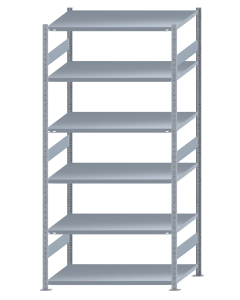 SCHULTE Steckregal, Fachbodenregale Stecksystem, Grundregal, beidseitig nutzbar, H2750xB1300xT800 mm, 6 Fachböden, Fachlast 250 kg, sendzimirverzinkt