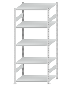 SCHULTE Steckregal, Fachbodenregale Stecksystem, Grundregal, beidseitig nutzbar, H2300xB1000xT800 mm, 5 Fachböden, Fachlast 250 kg, RAL 7035 lichtgrau