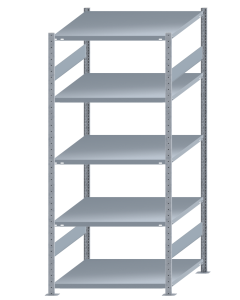 SCHULTE Steckregal, Fachbodenregale Stecksystem, Grundregal, beidseitig nutzbar, H2300xB1000xT1000 mm, 5 Fachböden, Fachlast 250 kg, sendzimirverzinkt