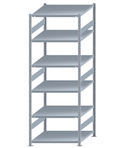 SCHULTE Steckregal, Fachbodenregale Stecksystem, Grundregal, beidseitig nutzbar, H2750xB1000xT1000 mm, 6 Fachböden, Fachlast 250 kg, sendzimirverzinkt