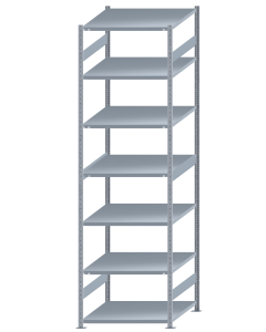 SCHULTE Steckregal, Fachbodenregale Stecksystem, Grundregal, beidseitig nutzbar, H3500xB1000xT1000 mm, 7 Fachböden, Fachlast 250 kg, sendzimirverzinkt