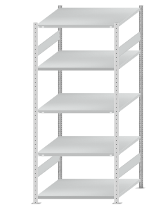 SCHULTE Steckregal, Fachbodenregale Stecksystem, Grundregal, beidseitig nutzbar, H2300xB1000xT1000 mm, 5 Fachböden, Fachlast 250 kg, RAL 7035 lichtgrau