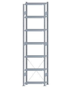 SCHULTE Steckregal, Fachbodenregale Stecksystem, Grundregal, einseitig nutzbar, H3000xB750xT300 mm, 7 Fachböden, Fachlast 85 kg, sendzimirverzinkt