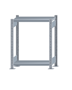 Fachbodenregal Stecksystem, Grundregal, beidseitig nutzbar, H1000xB750xT300 mm, 2 Fachböden, Fachlast 250 kg, sendzimirverzinkt