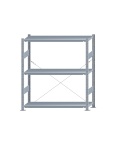 Fachbodenregal Stecksystem, Grundregal, einseitig nutzbar, H1500xB1300xT400 mm, 3 Fachböden, Fachlast 250 kg, sendzimirverzinkt