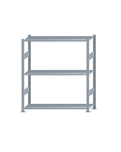 Fachbodenregal Stecksystem, Grundregal, beidseitig nutzbar, H1500xB1300xT400 mm, 3 Fachböden, Fachlast 150 kg, sendzimirverzinkt