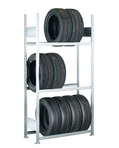Räder-/Reifenregal, Grundregal, H4500xB1500xT400 mm, Fachlast 150 kg, Feldlast 2000 kg, verzinkt