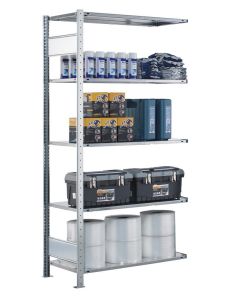 SCHULTE Steckregal, Fachbodenregale Stecksystem, Anbauregal, beidseitig nutzbar, H3500xB1000xT600 mm, 7 Fachböden, Fachlast 150 kg, sendzimirverzinkt